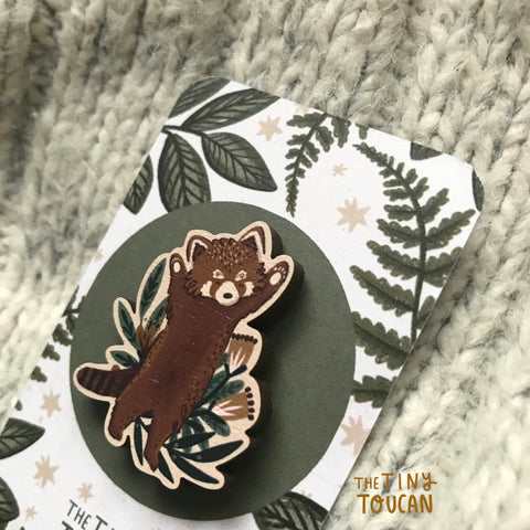 Little Red Panda Pin - Sprouts of Bristol