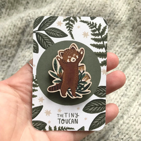 Little Red Panda Pin - Sprouts of Bristol