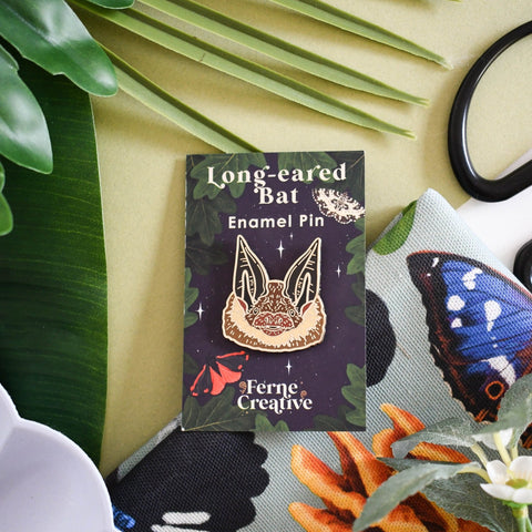 Long-eared Bat Enamel Pin - Sprouts of Bristol