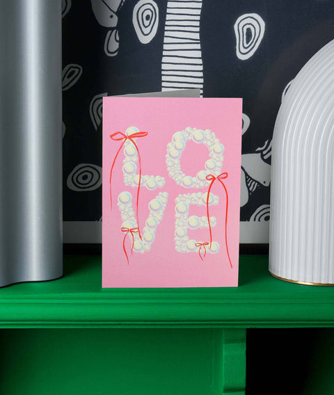 Love Ribbons & Pearls Greetings Card - Sprouts of Bristol