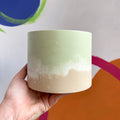 Mint Green and Putty Jesmonite Pot - Sprouts of Bristol