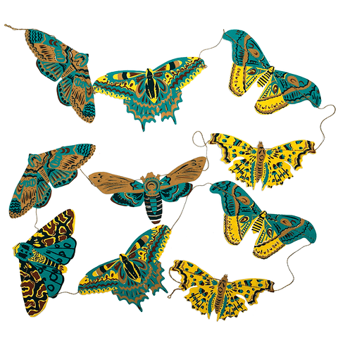 Moths Sewn Garland - Sprouts of Bristol