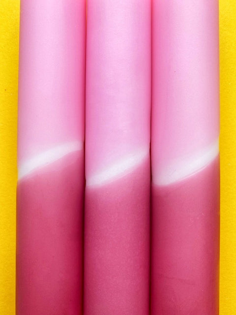 Mulberry Coulis - Dip Dye Dinner Candle Trio - Sprouts of Bristol
