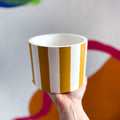 Mustard Yellow Stripes Jesmonite Pot - Sprouts of Bristol