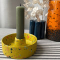 Mustard Yellow Terrazzo Jesmonite Candle Basin Holder - Sprouts of Bristol