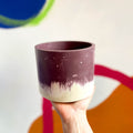 Muted Purple and White Jesmonite Pot - Sprouts of Bristol