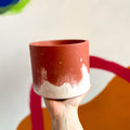 Muted Red and White Jesmonite Pot - Sprouts of Bristol