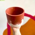 Muted Red and White Jesmonite Pot - Sprouts of Bristol