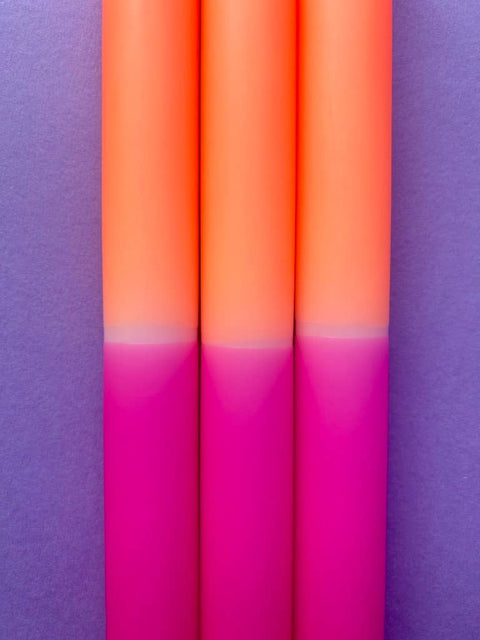 PEACH MELBA Dip Dye Dinner Candles Trio - Sprouts of Bristol
