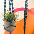 Peacock Blue Macrame Plant Hanger - Sprouts of Bristol
