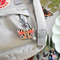 Peacock Butterfly & Caterpillar Keyring - Made From Recycled Plastic - Sprouts of Bristol
