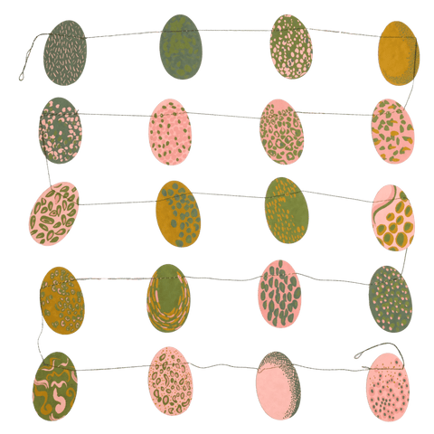 Pink Eggs Sewn Garland - Sprouts of Bristol