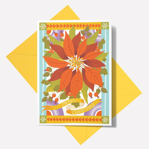 Poinsettia Greetings Card - Sprouts of Bristol