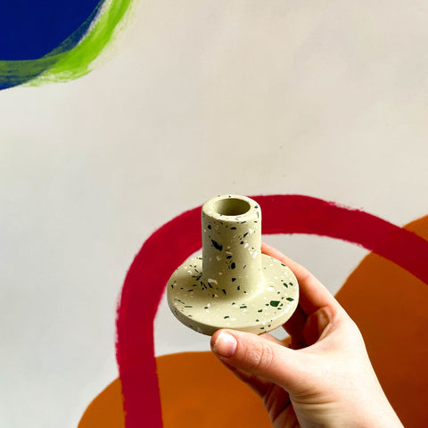 Putty Terrazzo Jesmonite Candle Stick Holder - Sprouts of Bristol