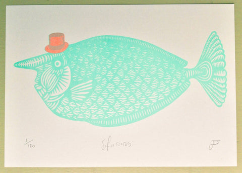 SoFishticated Riso Art Print - Sprouts of Bristol
