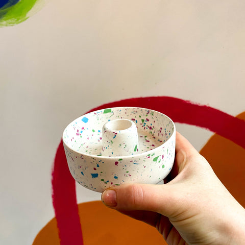 Sprouts X Sorrel Studio Terrazzo Jesmonite Candle Basin Holder - Sprouts of Bristol