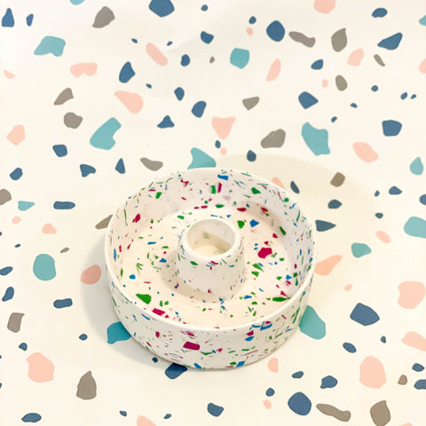 Sprouts X Sorrel Studio Terrazzo Jesmonite Candle Basin Holder - Sprouts of Bristol