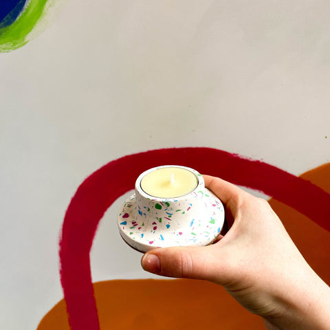Sprouts X Sorrel Studio Terrazzo Jesmonite Tea Light Candle Holder - Sprouts of Bristol