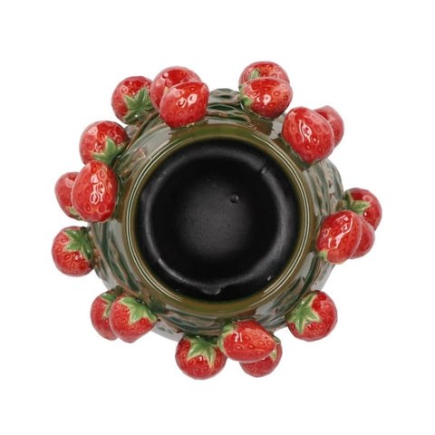 Strawberry and Dark Green Plant Pot - Sprouts of Bristol