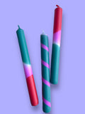 TROPICAL FIESTA Dip Dye Dinner Candle Trio - Sprouts of Bristol