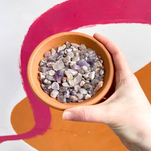 Tumbled Amethyst Gravel 2mm-20mm / 100g - Terrarium Supplies - Sprouts of Bristol