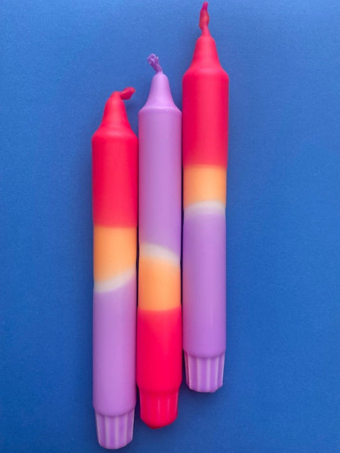 Tutti Frutti - Dip Dye Dinner Candle Trio - Sprouts of Bristol