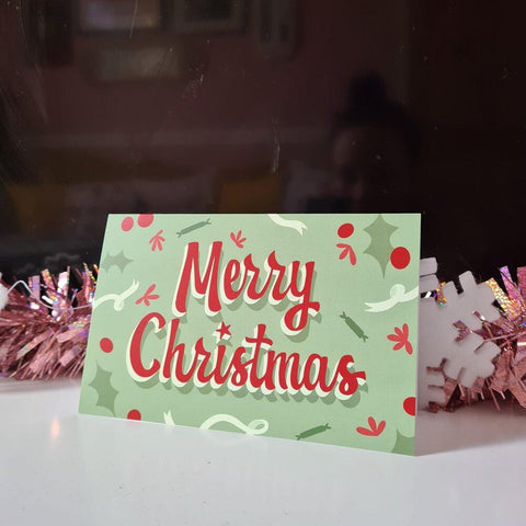 Typographic Merry Christmas Card - Sprouts of Bristol