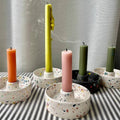 White Terrazzo Jesmonite Candle Basin Holder - Sprouts of Bristol