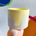 Yellow and Putty Jesmonite Pot - Sprouts of Bristol